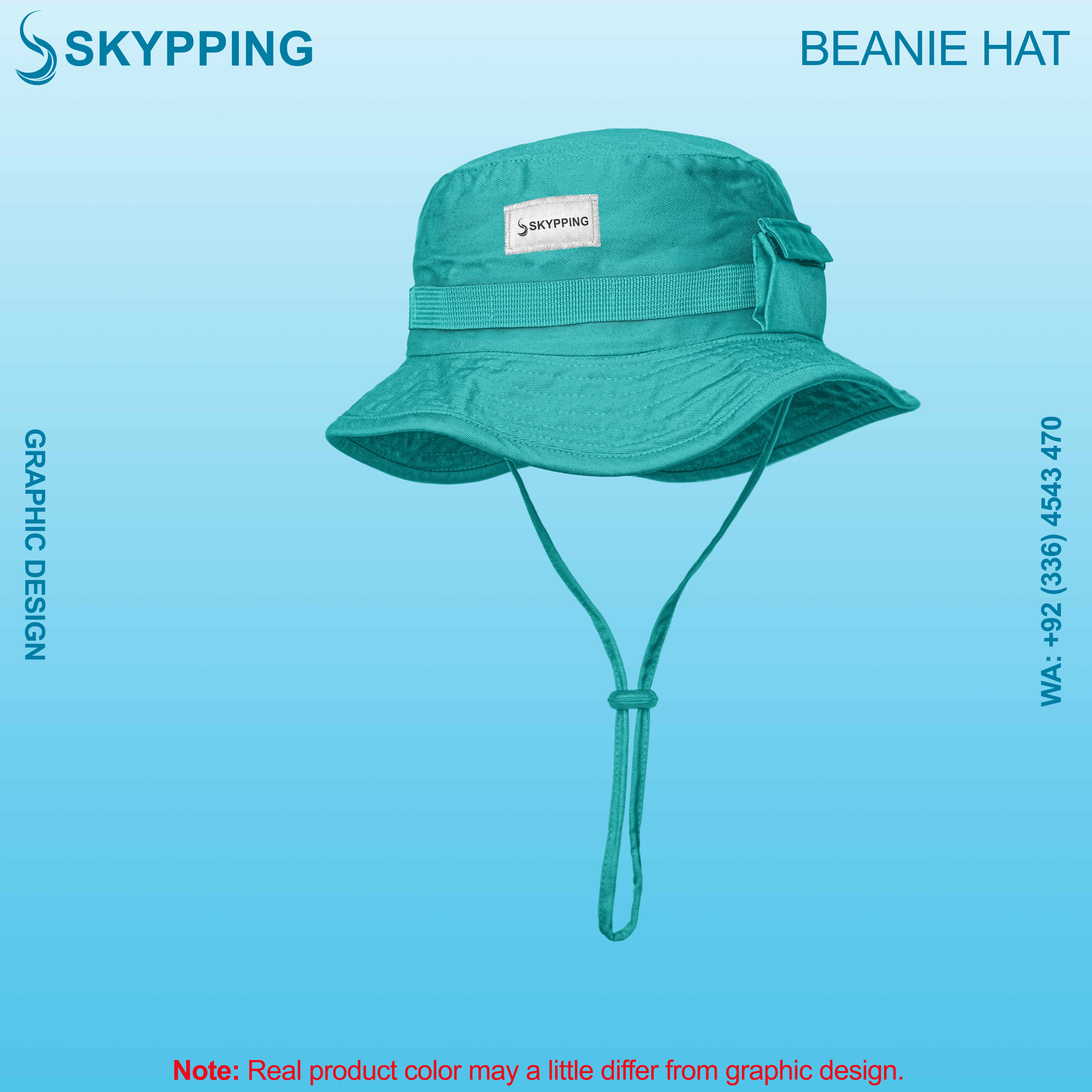 Boonie Hat - Bucket Hat with strip and a side pocket